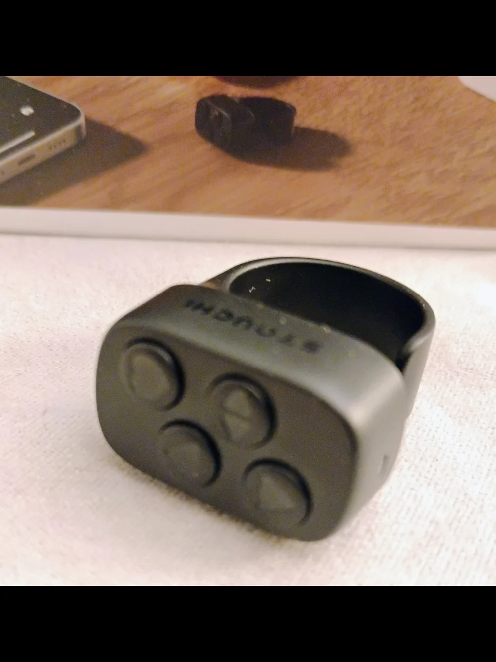 Black Smart Wearable Ring Remote for Phones